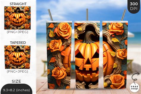 D Halloween Oz Tumbler Wrap Design Graphic By Hurairagraphics