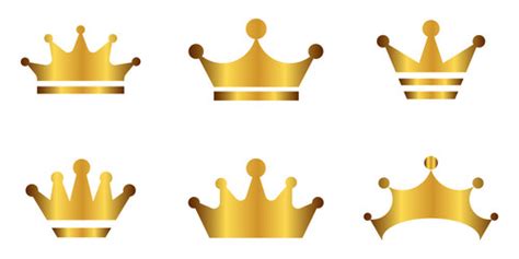 Golden King And Queen Crown Icon Royals Princes Vector Image