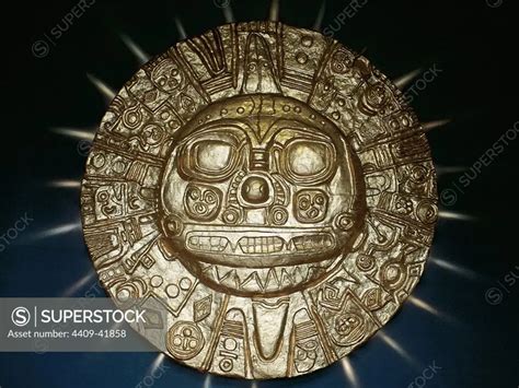 ARTE PRECOLOMBINO. PERIODO INCA. PERU. Reproducción del DIOS SOL inca ...