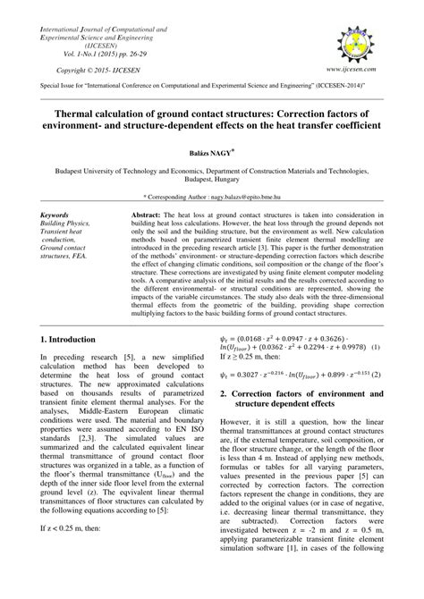 PDF Thermal Calculation Of Ground Contact Structures Correction