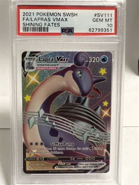 Carte Pok Mon Shining Fates Sv Lapras Vmax Art Complet Psa