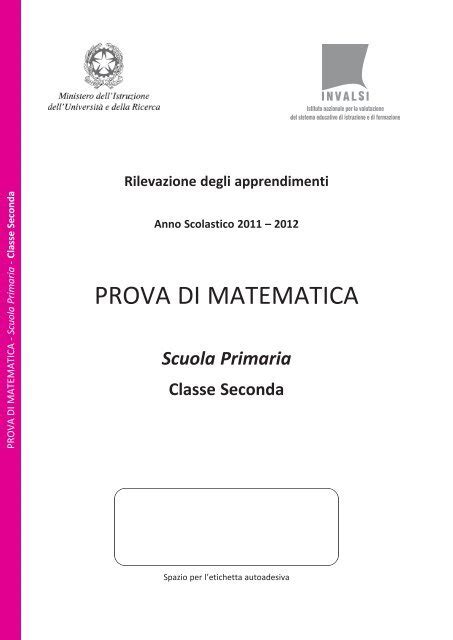 Prova Di Matematica Classe Ii Primaria Invalsi