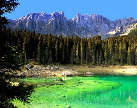 Lago Di Carezza Las Dolomitas Italia Karersee Bergsee Orte Zum