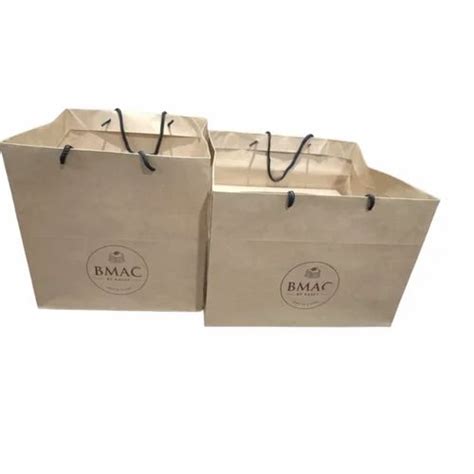 Kg Cake Carry White Virgin Kraft Paper Bags With Rope Handle X