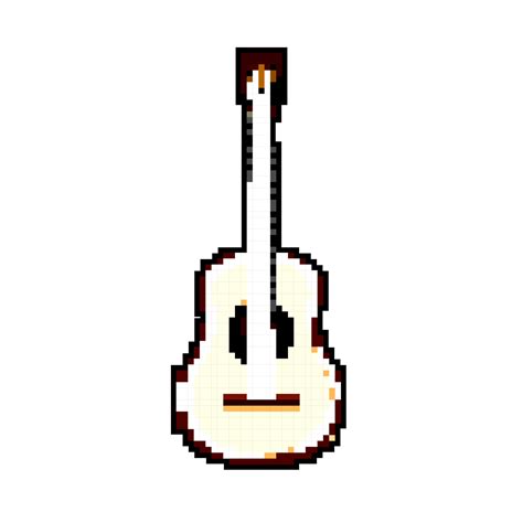 Instrument Guitar Music Game Pixel Art Vector Illustration