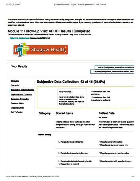 Shadow Health Digital Clinical Experiences From Elsevier Pdf 2