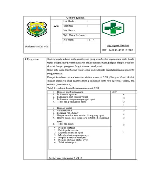 Sop Cedera Kepala Pdf