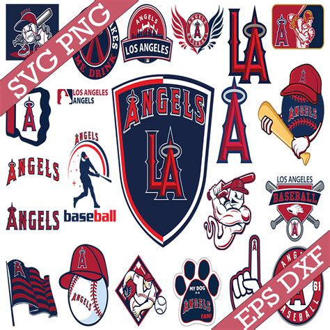 Bundle 20 Files Los Angeles Angels Baseball Team SVG Los An Inspire