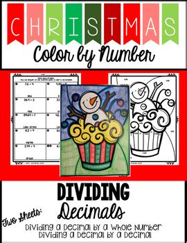 Christmas Color By Number Dividing Decimals By Gina Lester Tpt