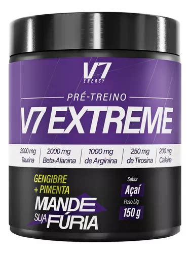 Pre Treino Power V Suplemento Cafe Na Taurina Beta Alanina Sabor A A