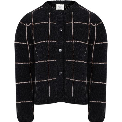 Carrement Beau Checked Cardigan In Black Bambinifashion