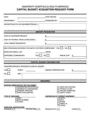 Fillable Online Umc Capital Budget Acquisition Request Form