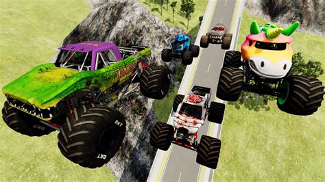 Epic High Speed Monster Truck Monster Jam Jump And Crashes 40 BeamNG