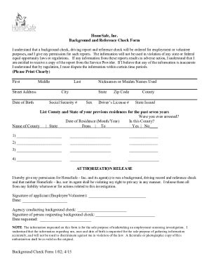 Fillable Online Free Background Check Authorization Consent Forms