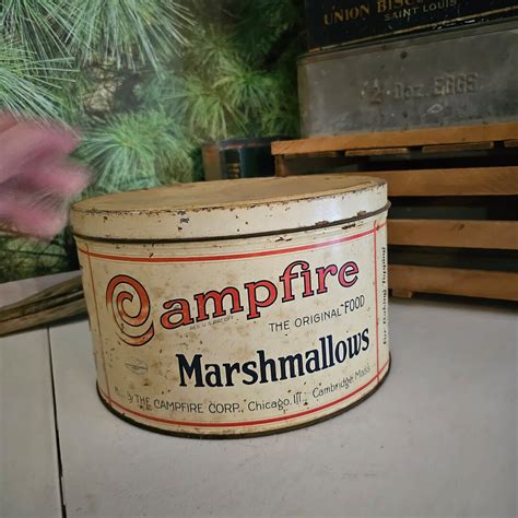 Antique Campfire Marshmallows Tin Made From The Campfire Corporation