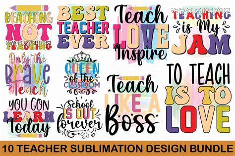 Teacher Sublimation Bundle Buy T Shirt Designs