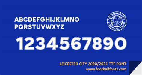 Leicester City 20202021 Font Ttf And Otf Football Fonts