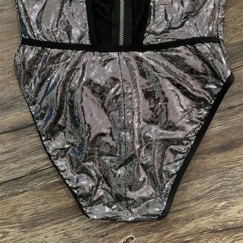 Speedo Swim Vintage Speedo 99s Holographic Reflective Hydrosuit One Piece Metallic Foil