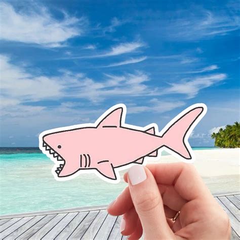 Pink Shark Sticker Laptop Sticker Water Bottle Sticker Journal Sticker Vinyl Sticker Funny