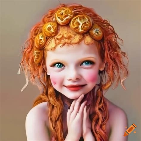 Illustration Of Cute And Colorful Ginger Haired Girls On Craiyon