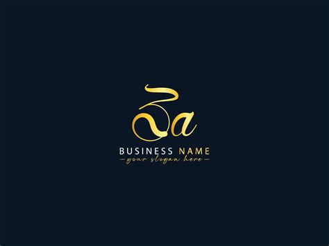 Stylish Za Calligraphy Logo Creative Za Logo Letter Vector Image