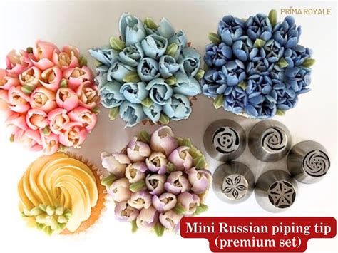 Mini Russian Piping Tips Set Of 5 Premium Set Nifty Nozzles Buttercream