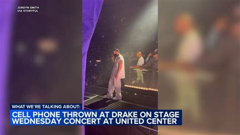 Drake Chicago Concert Flying Cellphone Appears To Hit Artist During