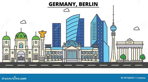 Berlin Abstract Skyline Cartoon Vector | CartoonDealer.com #52543729