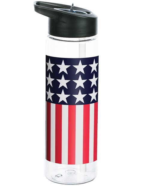 American Flag 24oz Plastic Water Bottle