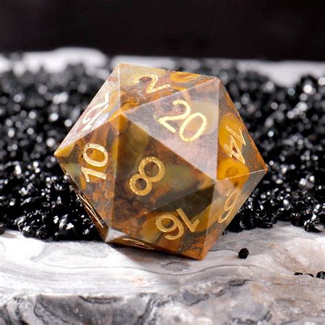 Insect Fossil Gemstone Dice Set Rpg Role Playing Game Stone Etsy