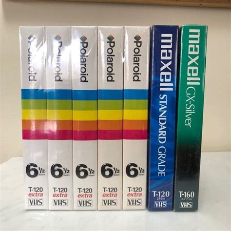 New Lot Of 7 Polaroid Supercolor VHS Extra T 120 Maxell GX Silver T