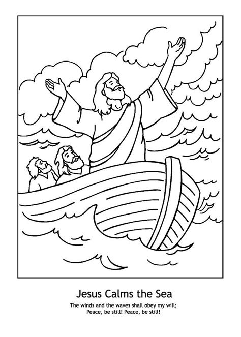 Jesus Calms The Storm Coloring Page Coloring Home