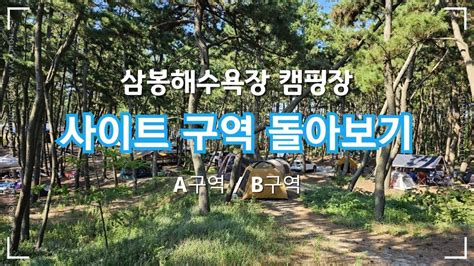 태안 안면도 삼봉해수욕장 캠핑장 배치도 둘러보기 Youtube