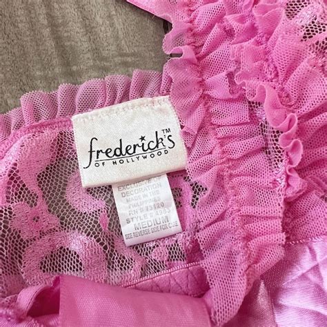 Sz M Pink Mesh Sheer Mini Dress Babydoll Lingerie Ch Gem
