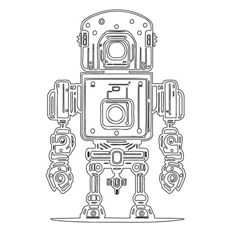 Robot Outline Illustration Sketch 48061152 Vector Art At Vecteezy