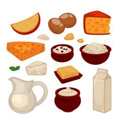 Dairy Products Food Set Royalty Free Vector Image