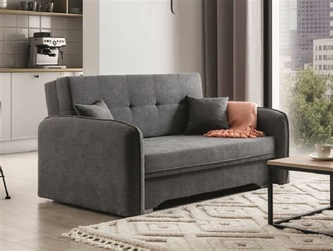 Joli Canapé Convertible Avec Rangement En Tissu Gris Foncé Laurent