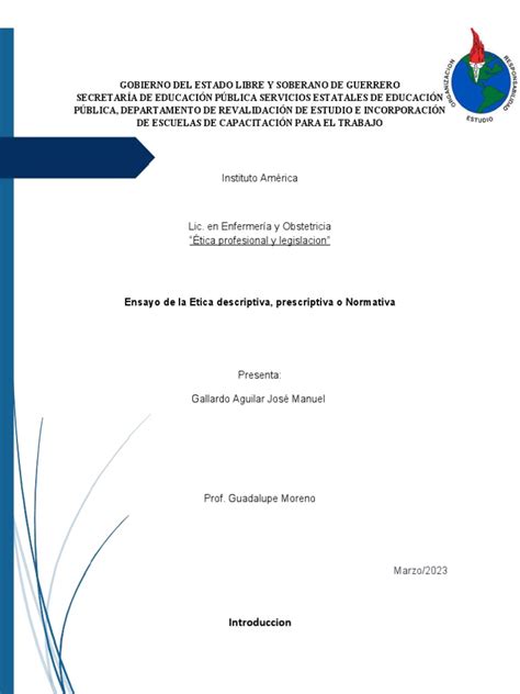 Etica Descriptiva Y Normativa Pdf Moralidad Comportamiento