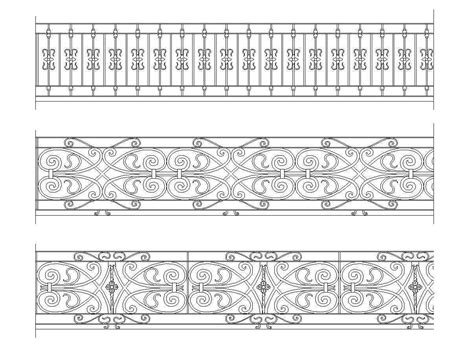 Free Wrought Iron Railings 1 【free Cad Download Site Autocad Drawings