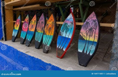 Small Surfboad In Mexican Souvenir Shop Stock Image Image Of Ethnic