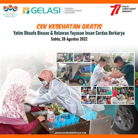 Cek Kesehatan Gratis Yatim Dhuafa Relawan Yayasan Insan Cerdas