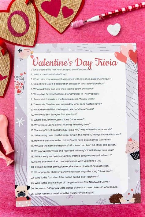 Valentines Day Trivia Questions {Free Printable!} - Play Party Plan