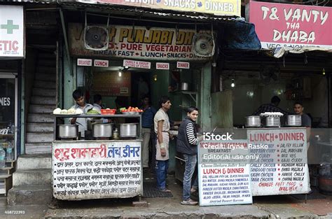 Dhabas As Roadside Food Stalls In New Delhi Stock Photo Download