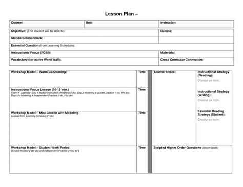 41 Free Lesson Plan Templates In Word Excel Pdf