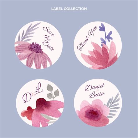 Premium Vector Watercolor Hand Drawn Wedding Label And Badges