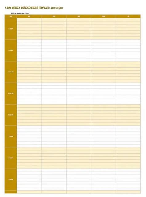 10 Best Free Printable Blank Employee Schedules Printablee Com Free Printable Work Schedule