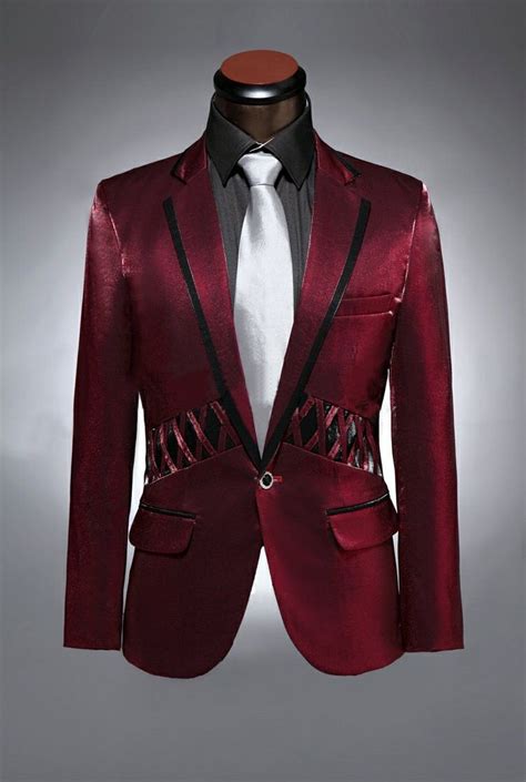 Burgundy Velvet Tuxedo Jacket Slim Fit Black Peaked Satin Lapels