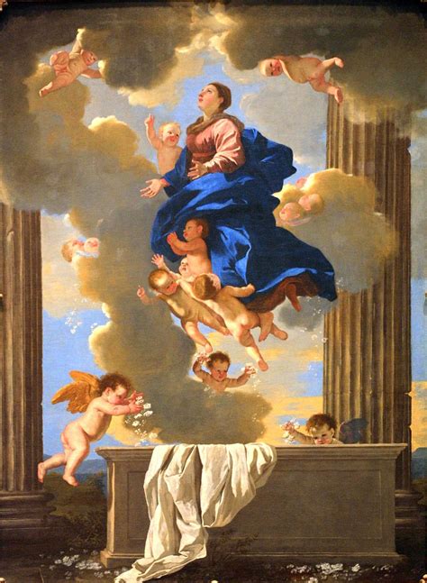 Mary S Assumption Into Heaven Painting Sacred Art Nicolas Poussin