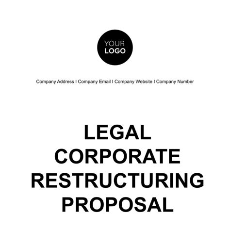 Legal Corporate Restructuring Proposal Template Edit Online