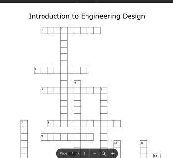 Introduction To Engineering Design Crossword Puzzle And Answer Key